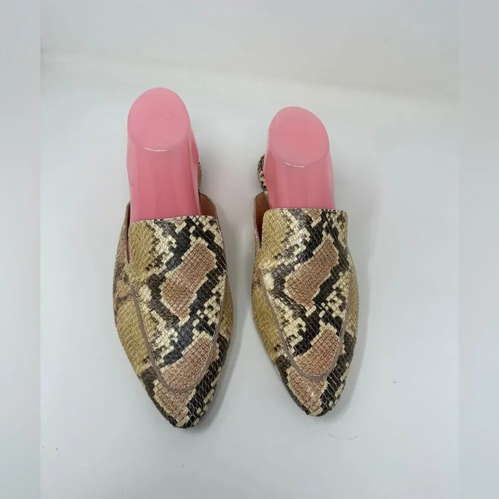 MADEWELL Womens Shoes FRANCES Skimmer Mules Snake Print Size 9 1/2‎
